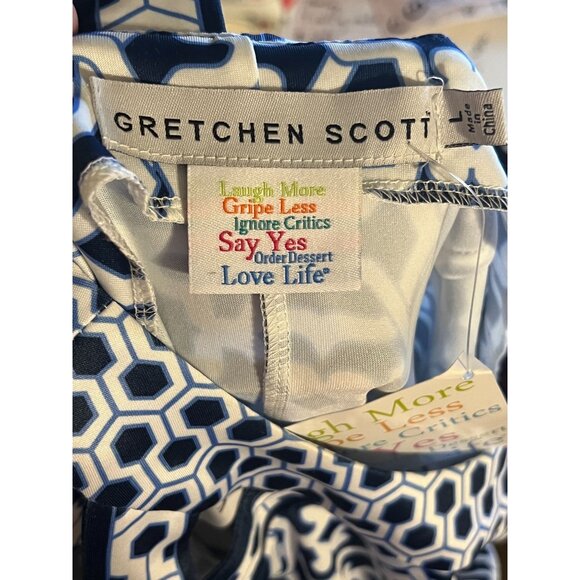 Gretchen Scott Dress Women's Size Large Don Cesar Beach Rio Gia Navy White New w - Picture 6 of 9